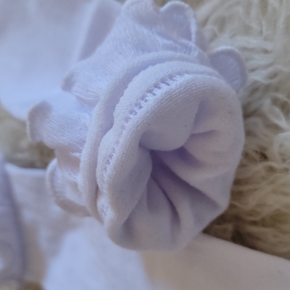 Double Ruffle Leg Warmers Footless Socks White - Picture 5 of 6